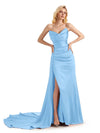 Unique Sweetheart Side Slit Soft Satin Long Mermaid Party Prom Dresses Sale Online