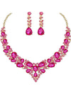 Bridal Crystal Teardrop Jewelry Set | Necklace and Earrings for Women's Wedding