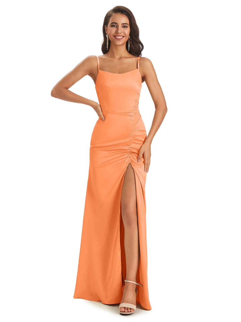 Bebe Ombre High Slit Gown in Orange