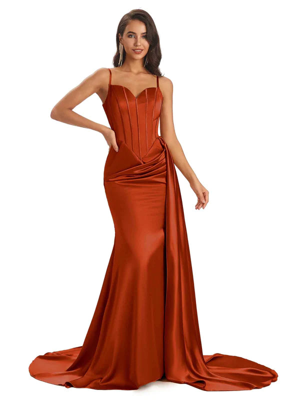 rust sequin bridesmaid dress Rust Bridesmaid Dress Shiny Satin Size XL