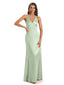 Elegant Soft Satin V-neck Halter Sexy Party Prom Dresses Online Sale