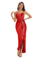 High Low Spaghetti Straps Mermaid Asymmetrical Silky Satin Prom Dresses Sale