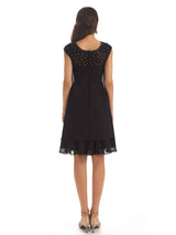 Elegant Chiffon Lace Cap Sleeve Knee Length Mother Of The Bride Dresses