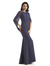 Casual Mermaid Chiffon Half Sleeves Long Mother of The Bride Dresses