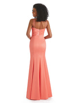 Sexy Soft Satin Spaghetti Straps V-neck Long Mermaid African Bridesmaid Dresses