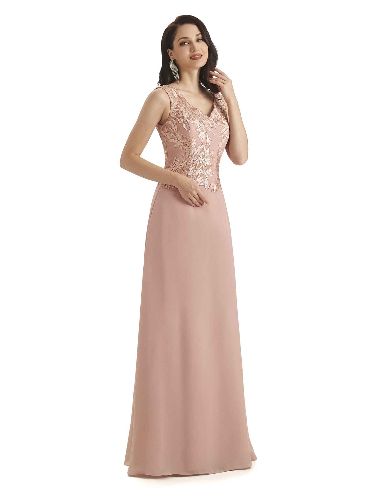 Elegant A-line Chiffon Lace Mother of The Bride Dresses With Lace Jacket