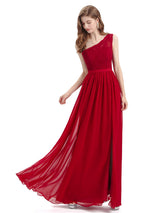 Elegant One Shoulder A-line Top Lace Floor-Length Maxi Bridesmaid Dresses Online