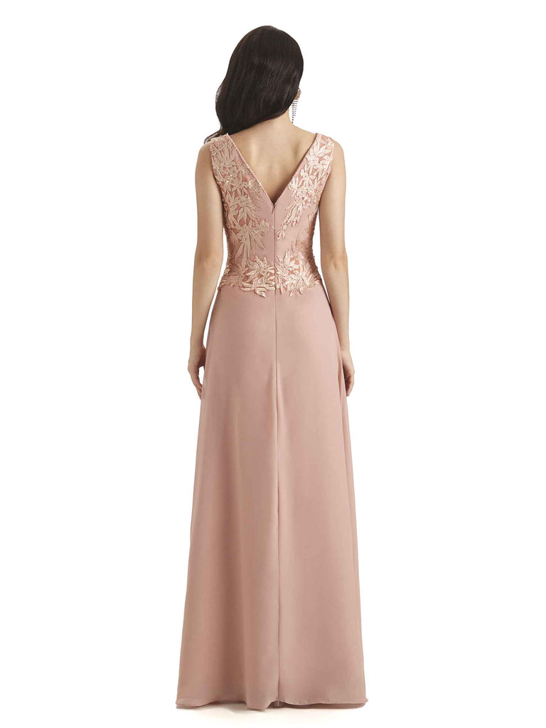 Elegant A-line Chiffon Lace Mother of The Bride Dresses With Lace Jacket