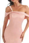 Elegant One Shoulder Side Slit Mermaid Satin Maxi Party Prom Dresses Online Sale