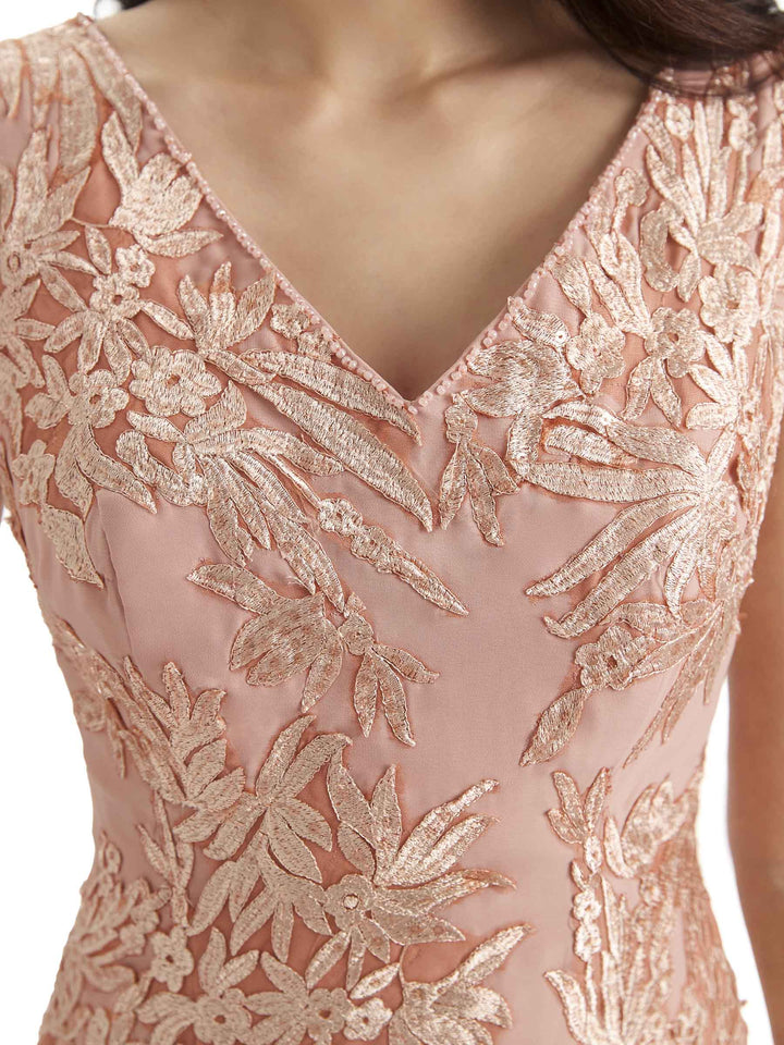 Elegant A-line Chiffon Lace Mother of The Bride Dresses With Lace Jacket