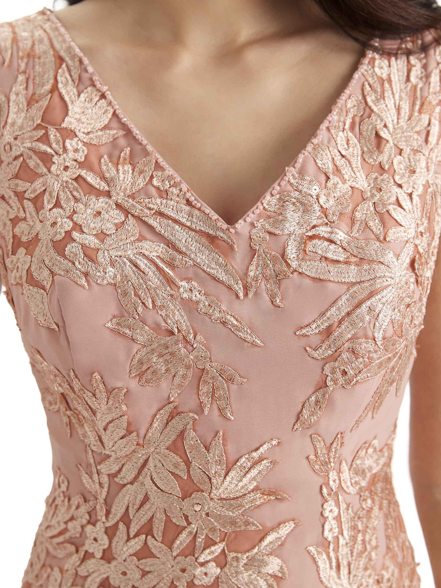 Elegant A-line Chiffon Lace Mother of The Bride Dresses With Lace Jacket
