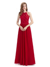 A-line Sleeveless High Neck Floor-Length Bridesmaid Dresses