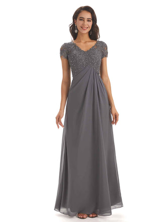 Marissa Chiffon Dress in Dark Rose Floral Print - Wedding Dresses