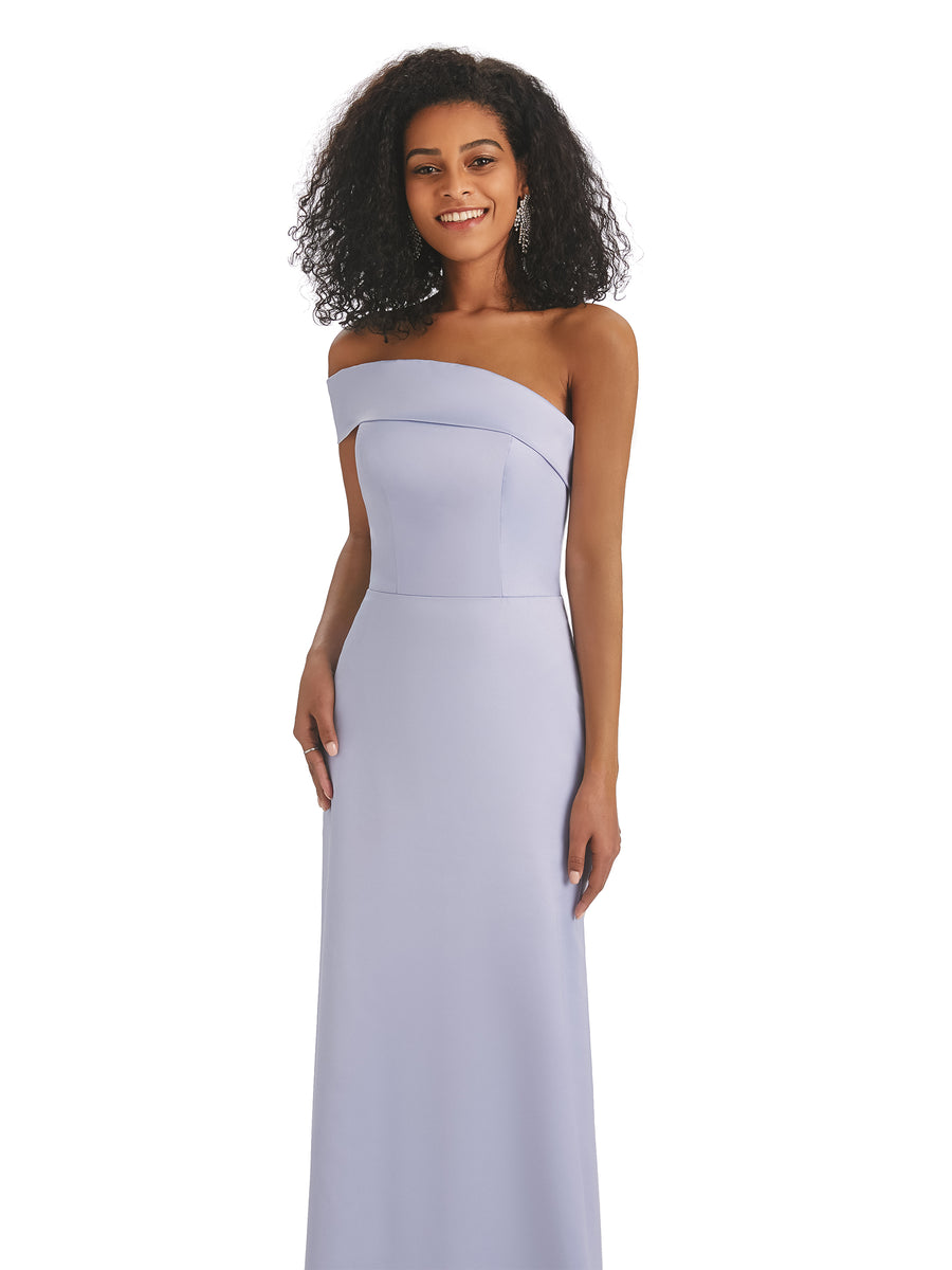 Simple Satin One Shoulder Floor-Length Long African Satin Bridesmaid Dresses