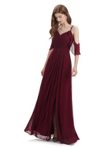 Elegant Cold Shoulder Long Maxi Bridesmaid Dresses Online