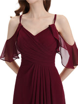 Elegant Cold Shoulder Long Maxi Bridesmaid Dresses Online