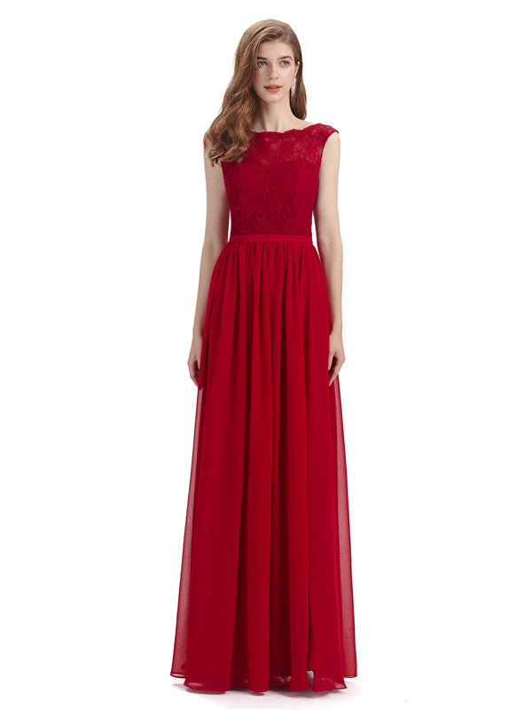 A-line Cheap Top Lace Floor-Length Bridesmaid Dresses