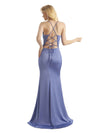 Elegant V-neck Criss Cross Soft Satin Side Slit Long Mermaid Bridesmaid Dresses Online