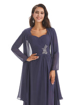 Elegant A-line Chiffon Long Sleeves High-Low Mother of The Bride Dresses