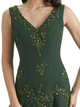 Elegant A-line Chiffon Tea Length Short Groom of The Bride Dresses With Jacket