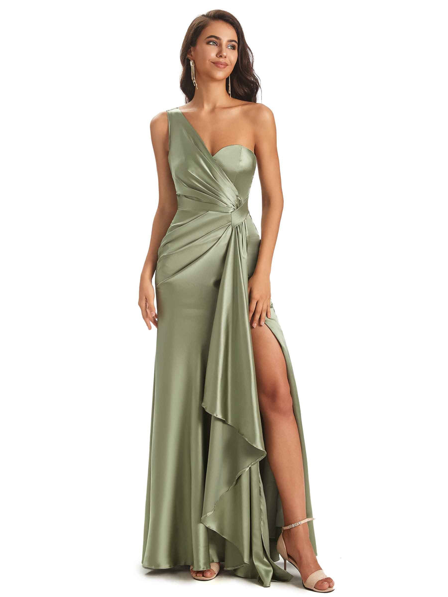 Sexy One Shoulder Long Mermaid Prom & Dance Dresses With Slit Online