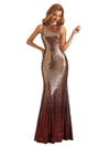 Sparkly Sequin Mermaid Sleeveless Long Bridesmaid Dresses Online