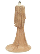 Champagne Gold Sparkly Heavily Beaded Long Formal Prom Dresses Online