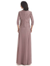 Elegant Chiffon Scoop Long Mother Of The Bride Dresses With Lace Jacket