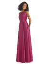 Soft Satin A-line Halter Floor-Length Mermaid African Bridesmaid Dresses