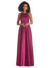 Soft Satin A-line Halter Floor-Length Modern African Bridesmaid Dresses