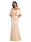 Elegant Soft Satin Spaghetti Straps Off Shoulder Long Mermaid Prom Dresses