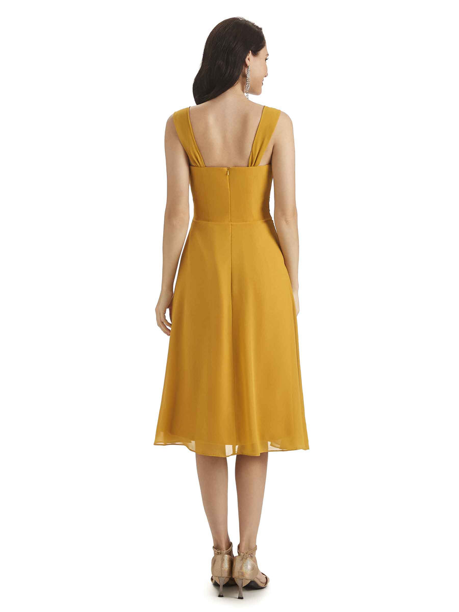 Elegant A-line Chiffon Tea Length Short Mother of The Bride Dresses With Jacket