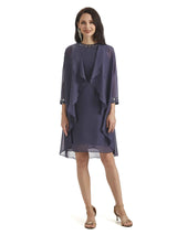 Elegant Chiffon Sleeveless Knee Length Short Mother of The Bride Dresses With Jacket