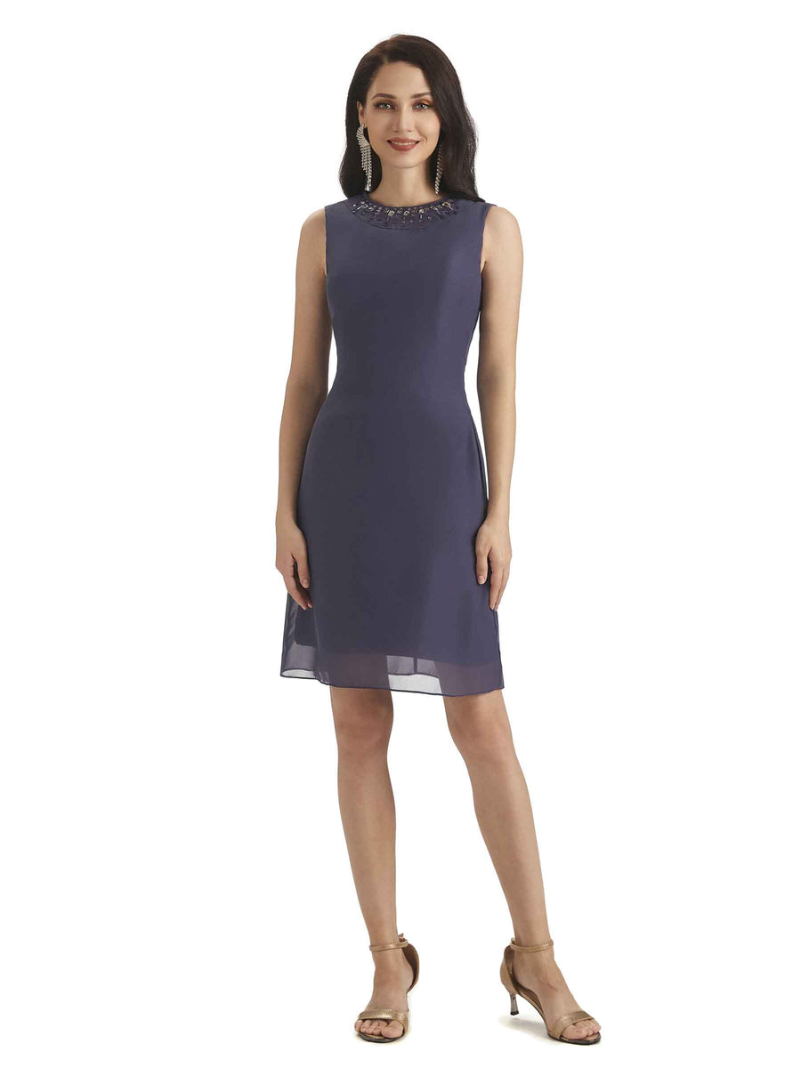 Elegant Chiffon Sleeveless Knee Length Short Mother of The Bride Dresses With Jacket