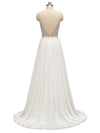 Eleagnt A-line Spaghetti Straps Sparkly Beaded Beach Wedding Dresses Online
