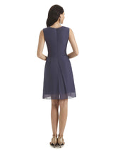Elegant Chiffon Sleeveless Knee Length Short Mother of The Bride Dresses With Jacket