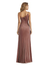 Elegant Sheath One Shoulder Velvet Long Bridesmaid Dresses Online