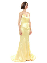 Sexy Mermaid Spaghetti Straps V-neck Sexy Bridesmaid Dresses