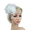 Feather Hair Clip White/ Black Feathers, vintage Jewel Comb, Barrette, Baguette Marquise