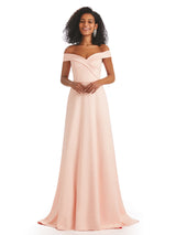 Soft Satin Off The Shoulder Long A-line African Bridesmaid Dresses