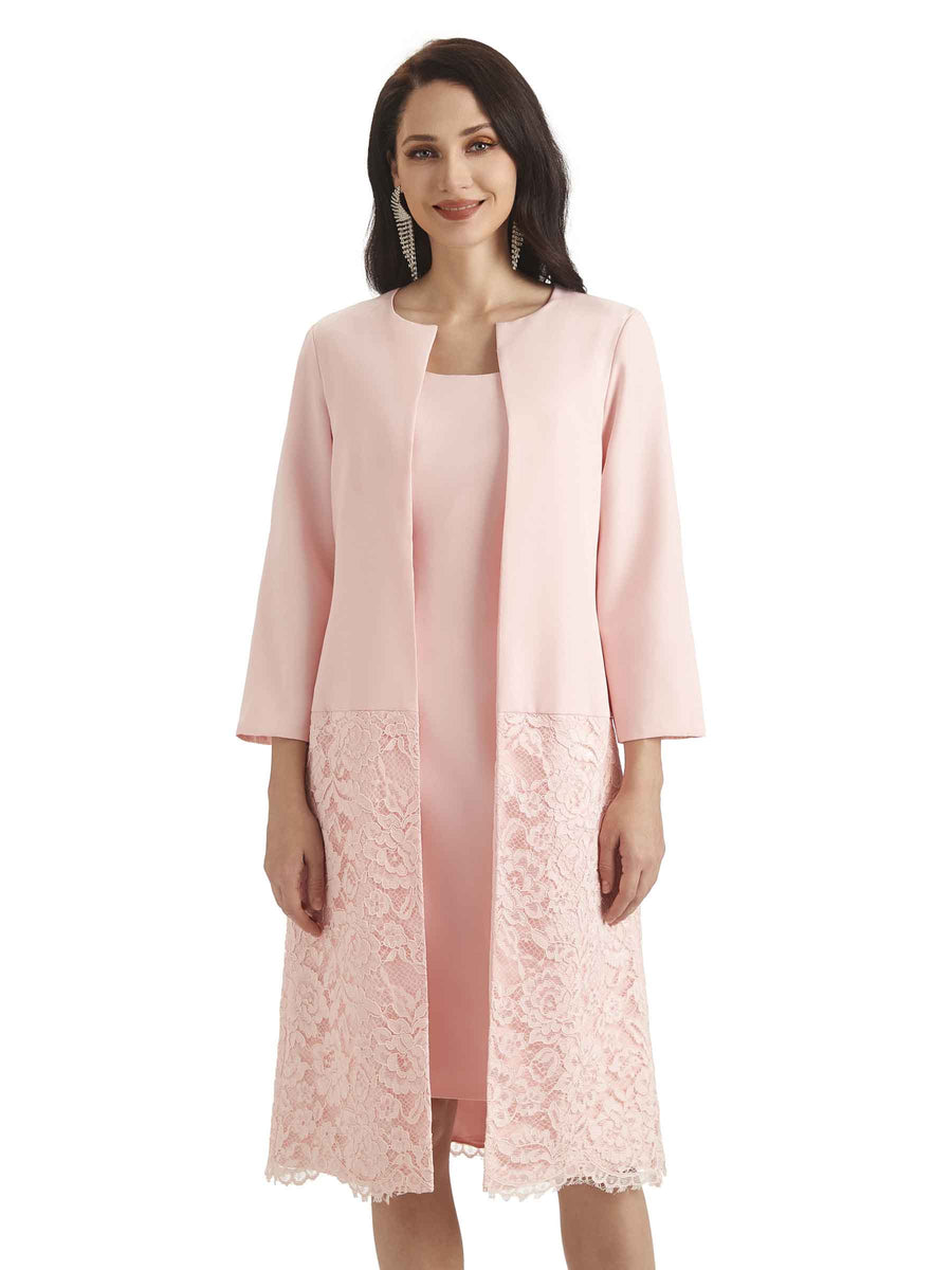 Elegant Sheath Soft Satin Square Short Mother of The Bride Dresses With Jacket
