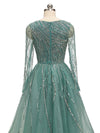 Sparky Dusty Green Long Sleeves Short Party Beaded Prom Dresses Online