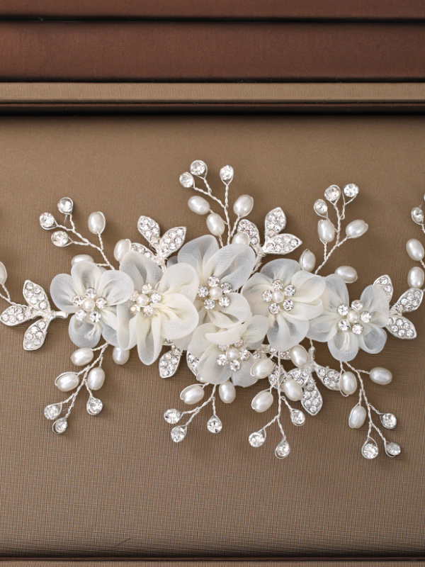 Ladies Elegant Alloy/Imitation Pearls/Voile Combs & Barrettes With Venetian Pearl