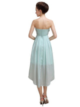 Straight High Low Chiffon Short Bridesmaid Dresses