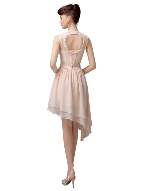 Illusion A-Line Short Bridesmaid Dresses