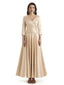 Elegant Soft Satin 3/4 Sleeves V-Neck Ankle Length Mother of The Bride Dresses