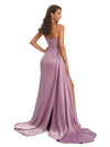 Sexy Soft Satin Sweetheart Long Mermaid Prom Dresses With Slit 2023