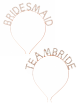 Simple Alloy Rhinestone Letters BRIDESMAID Or TEAMBRIDE Bridal Headband