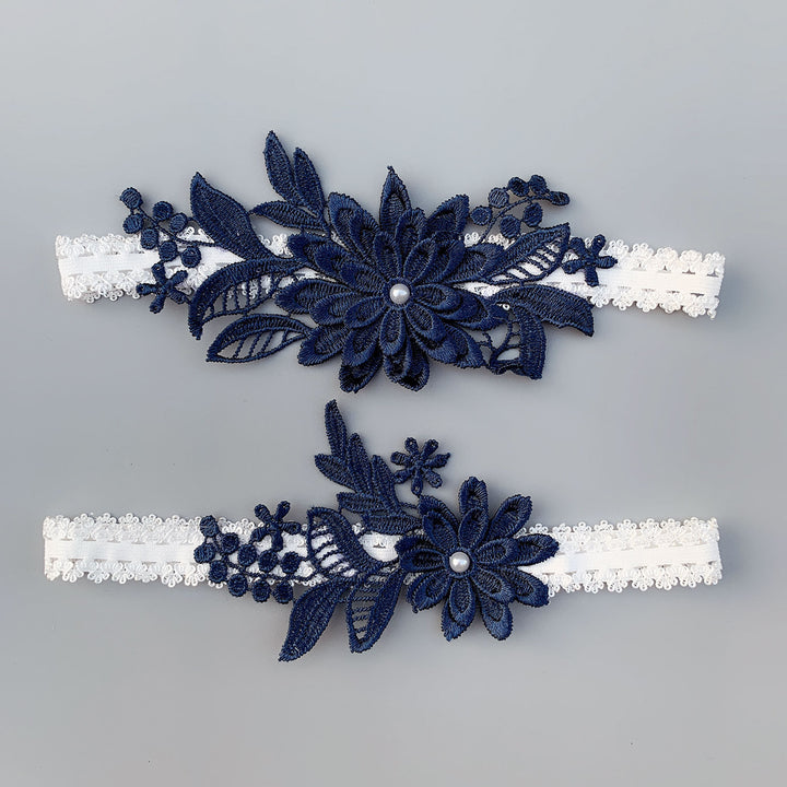 Lace Bridal Garter /Blue Wedding Garter/ Floral Garter Elegant Garter/ Women's Wedding Garter/ Sexy Lace Garter