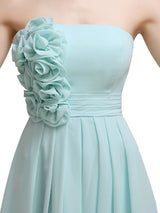 Straight High Low Chiffon Short Bridesmaid Dresses
